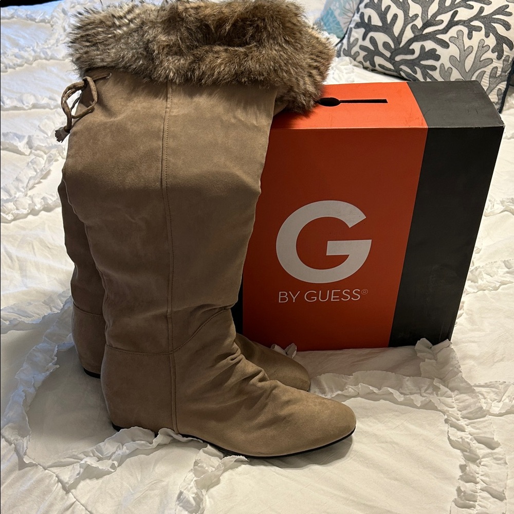 Guess Women's Brown Winter Boots with Faux Fur